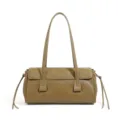 Borsa a spalla in pelle kaki, borsa baguette minimalista sotto ascella da donna autunno - Taglia L / Verde