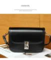 Borsa a tracolla in vera pelle nera, elegante borsa da donna, versatile borsetta giornaliera. - 23*7*16cm / Nero