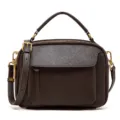Vintage Brown Genuine Leather Handbag Women Casual Crossbody Shoulder Bag Satchel - 23*10*17 / Chocolate