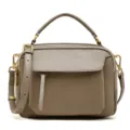 Borsa a tracolla Boston in pelle grigia, borsa vintage da donna per lavoro quotidiano. - 23*10*17 / Grigio