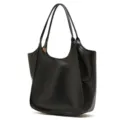 Zwarte leren schoudertas voor vrouwen, grote shopper tas, elegante handtas voor dagelijks gebruik. - Zwart