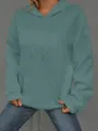 Sudadera con capucha casual de manga larga para mujer con bolsillo y patrón de letras en relieve. - S / Tops / Verde