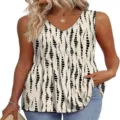 Vrouw v hals mouwloos hemdje zomer gestreept volant peplum blouse leuk dames shirt top - Zwarte stippen met patroon