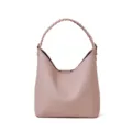 Borsa secchiello in pelle rosa con manico intrecciato design minimalista elegante per ogni giorno - Rosa
