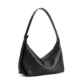 Borsa a tracolla hobo in pelle nera borsa dumpling ascella casual variante giornaliera. - Apertura 30 fondo 24*11*14 cm / Nero