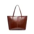 Borsa tote marrone in vera pelle grande capacita borsa a spalla casual da donna elegante - Caffè