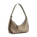 Borsa a tracolla hobo in pelle grigia, elegante e comoda borsa sotto le ascelle per donne. - Apertura 30 fondo 24*11*14 cm / grigio elefante