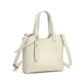 Borsa a tracolla secchiello in vera pelle da donna stile minimalista colore bianco avorio - Bianco avorio