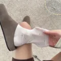 Calcetines de tubo medio transparentes con lunares para mujer verano organza fino - Talla única / Blanco