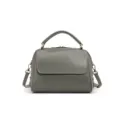 Elegante borsa da donna grigia in pelle con manico superiore e pratica tracolla stylish. - Grigio高级