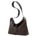 Borsa a tracolla morbida in vera pelle marrone, tote bag capiente e versatile da donna. - Caffè