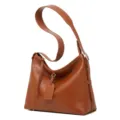 Borsa a tracolla hobo in pelle marrone, design morbido con cinghia regolabile per donna uso quotidiano. - Marrone
