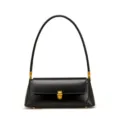 Elegante borsa a spalla in pelle nera con hardware dorato borsa da donna sotto le ascelle - Nero