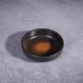 Plat a trempette rond en ceramique pour sauce soja, vinaigre et assaisonnement de cuisine. - Petit plat rond de 3,5 pouces / Jaune Moucheté
