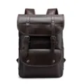 Mochila de cuero marrón retro para hombre, bolso vintage de viaje para portátil. - Marrón