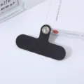 Lengueta de correa de telefono de tela negra con ojal metalico para accesorio detalle - Negro