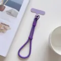 Correa de muñeca morada para teléfono móvil con lengüeta de fijación, cordón ajustable. - Morado Oscuro Con Parche