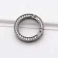 Vue détaillée du ressort métallique étincelant en strass, accessoire de sac en alliage. - 34MM Grand / Noir Fusil