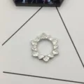 Silver metal flower shape spring ring keychain hardware accessory for bags and keys. - Small Flower Spring Ring / Silver