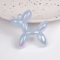 Colorful iridescent balloon dog acrylic charm DIY pendant for necklace keychain jewelry making - Jelly Blue