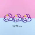 Jolis pendentifs de lapin en acrylique transparent, accessoires DIY 35x29mm pour boucles et clés. - Lapin Violet