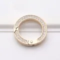Anneau de porte-clés rond à strass, accessoire mousqueton en métal alliage de zinc. - 34MM Grand / Or KC