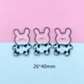 Pendentif animal de dessin animé transparent en acrylique accessoire DIY pour bijoux clés - Lapin Blanc
