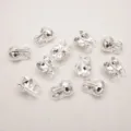 Embouts de perles argentés cache-nœuds apprêts de bijoux pour colliers connecteurs loisirs - 3.2mm / Argent