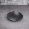 Assiette en ceramique gris fonce style japonais, plat rond peint a la main pour la maison. - Émail N