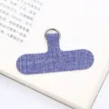 Universeel stoffen telefoongegevenslipje met metalen D-ring voor veilige bevestiging. - Donkerblauw