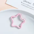 Pink star spring buckle detail, metal snap hook clip for DIY crafts and jewelry making. - Five-pointed Star Spring Buckle / Light Pink