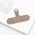 Universeller Handy-Umhängeband-Patch mit Metall-D-Ring, Stoff-Haltekarte zum Einlegen. - Braun