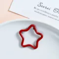Red metal star spring snap hook, DIY keychain connector clasp for handmade jewelry making accessories - Five-pointed Star Spring Buckle / Red
