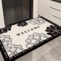 Moderner schwarz-weißer Willkommens-Fußmatte für den Hauseingang rutschfest langlebig. - 50*80cm / WELCOME
