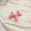 Pink acrylic balloon dog charm pendant for DIY keychain and phone case decoration - Rose Red