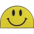 Alfombrilla de medio círculo con cara feliz amarilla felpudo antideslizante para entrada - 40*60cm / Cara Sonriente Amarilla