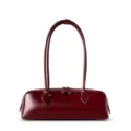 Borsa a tracolla baguette in pelle rossa da donna, elegante borsa da spalla minimalista. - 33*10.5*11 / Borgogna