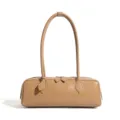 Borsa a spalla lunga unicolore minimalista in pelle PU borsa baguette borsa sotto braccio - 33*10.5*11 / Albicocca