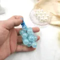 Acrylic Grape Keychain Blue AB Color Pendant Cute Car Hanging Ornament Accessory - Light Blue Grapes