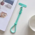 Correa de muñeca verde menta para teléfono con lengüeta, cordón corto ajustable de mano. - Verde Menta Con Parche