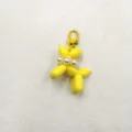 Porte-clés chien ballon jaune avec perles, joli pendentif en acrylique pour sac et téléphone. - Jaune