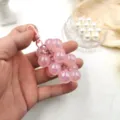 Pink AB color acrylic grape keychain cute sparkling crystal charm bag pendant car accessory - Pink Grape