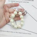 Porte-clés perles perlé joli lapin breloque dragonne téléphone DIY accessoires fille sac pend - Lapin en Perles / Blanc