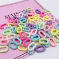 Anneaux de saut ouverts en plastique acrylique colore pour fabrication de bijoux - 9x14mm Petit 100 Pièces Paquet / Couleurs Assorties