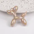 Pendentif en acrylique ballon-chien iridescent électro-plaqué AB coloré pour bijoux DIY - Marron