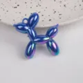 Colorful acrylic balloon dog pendant, shiny iridescent DIY charm for necklace keychain bag. - Sapphire Blue