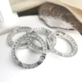 Anneau ressort strass métal porte-clés mousqueton crochet sac quincaillerie argent alliage - 25MM Petit / Nickel blanc