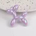 Colorful iridescent balloon dog acrylic charm pendant DIY necklace keychain jewelry accessory - Purple