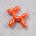 Colorful iridescent balloon dog acrylic pendant DIY charm for necklace keychain bracelet. - Orange