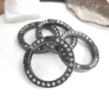 Anneau à ressort en métal noir avec strass, accessoire de rechange pour porte-clés et sacs. - 25MM Petit / Noir Fusil